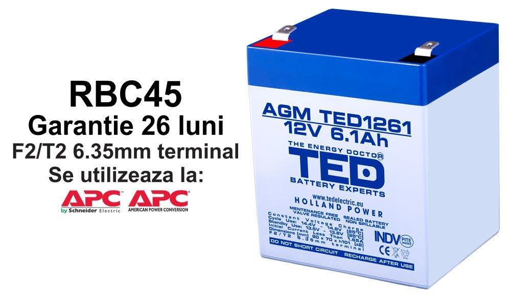 Acumulator compatibil APC RBC45 din Olanda
